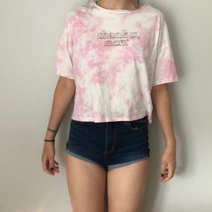 ariana grande “thank u next” pink/white tie dye
